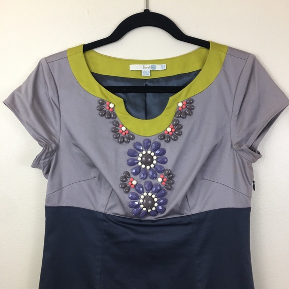 Boden Dresses & Skirts - Boden Beaded Color Block Sheath Dress Size 6R